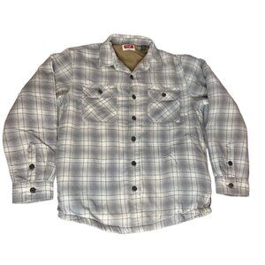 Wrangler Mens SM Sherpa-Lined Plaid Flannel Shirt Jacket‎ shacket outdoor READ